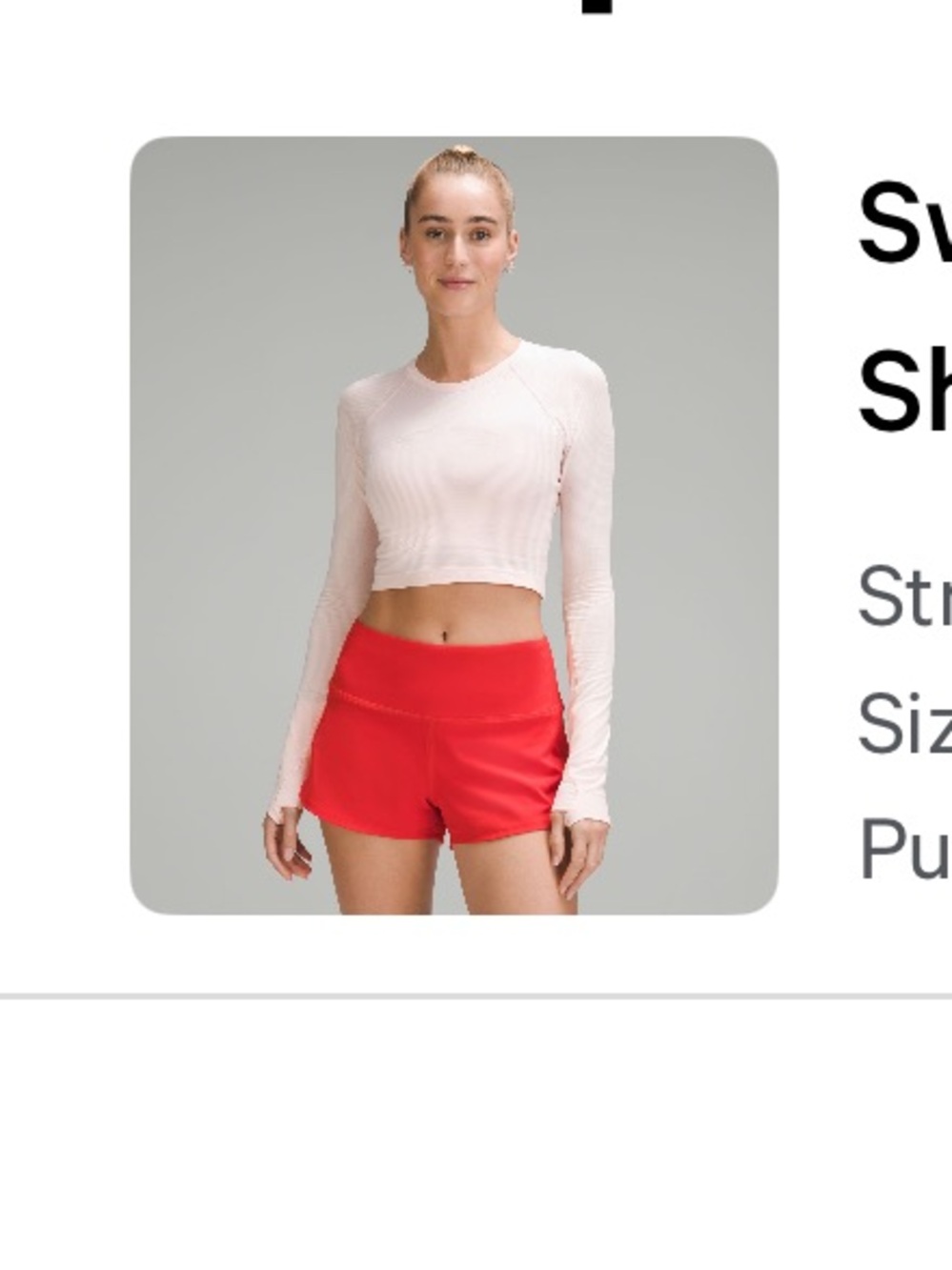Swiftly tech long sleeve cropped shirt 2.0